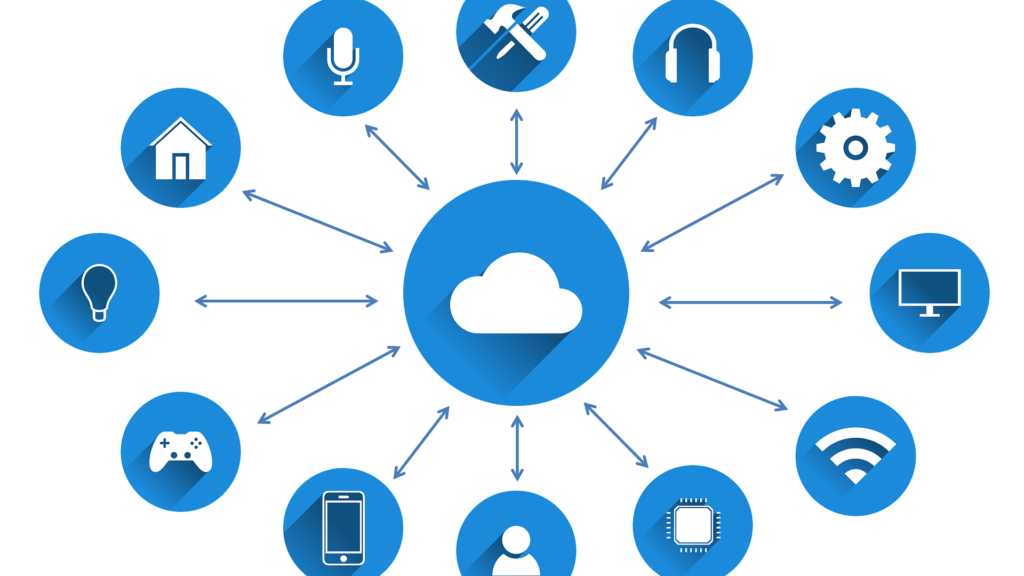 Ilustracion sobre como se conecta todos los electrodomesticos de tu casa a la nube de internet