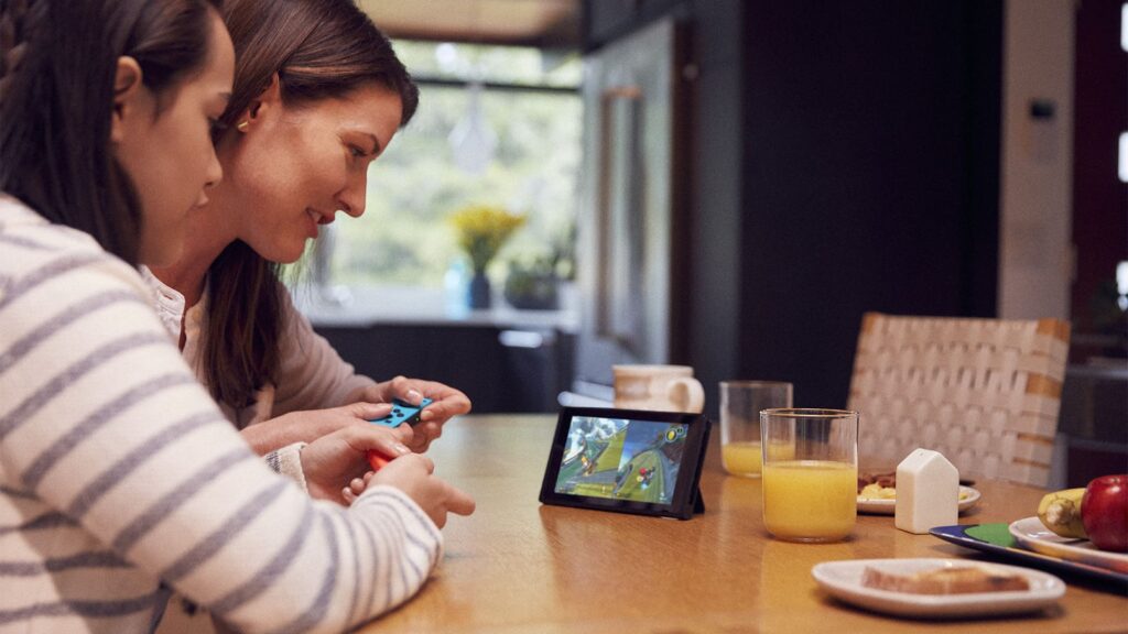 Jugando a la switch en familia