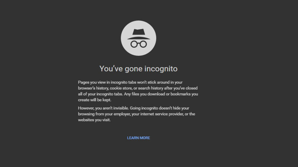 Utiliza modo incognito en tu navegación para no dejar rastro