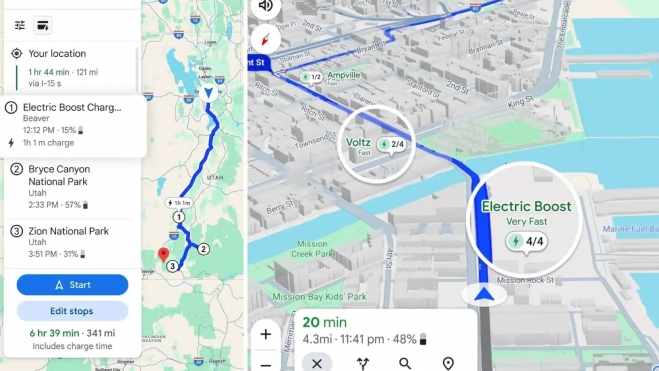 Descubre cómo Google Maps utiliza la inteligencia artificial para simplificar la experiencia de conducción de vehículos eléctricos