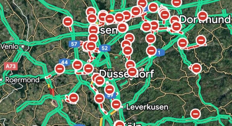 Google Maps cierra por error 7 autopistas clave en Alemania y provoca el caos total en el país con un atasco histórico