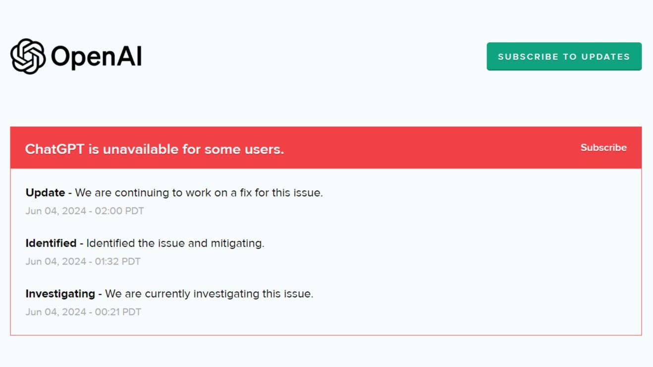 Caída global de ChatGPT: un fallo en los servidores de OpenAI interrumpe el servicio a nivel mundial